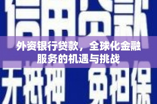 普兰外资银行贷款，全球化金融服务的机遇与挑战