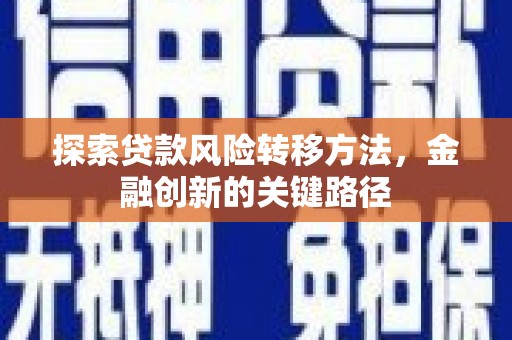 普兰探索贷款风险转移方法，金融创新的关键路径